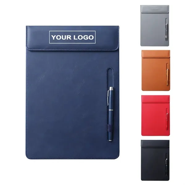 PU Leather Magnetic Clipboard with Pen Holder