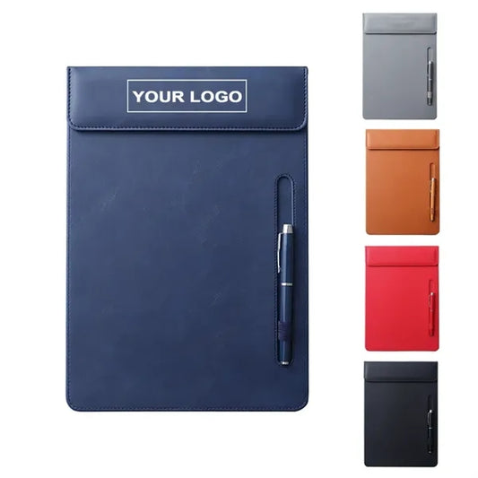 PU Leather Magnetic Clipboard with Pen Holder