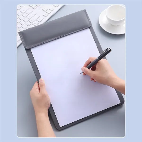 PU Leather Magnetic Clipboard with Pen Holder
