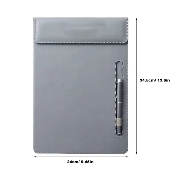 PU Leather Magnetic Clipboard with Pen Holder