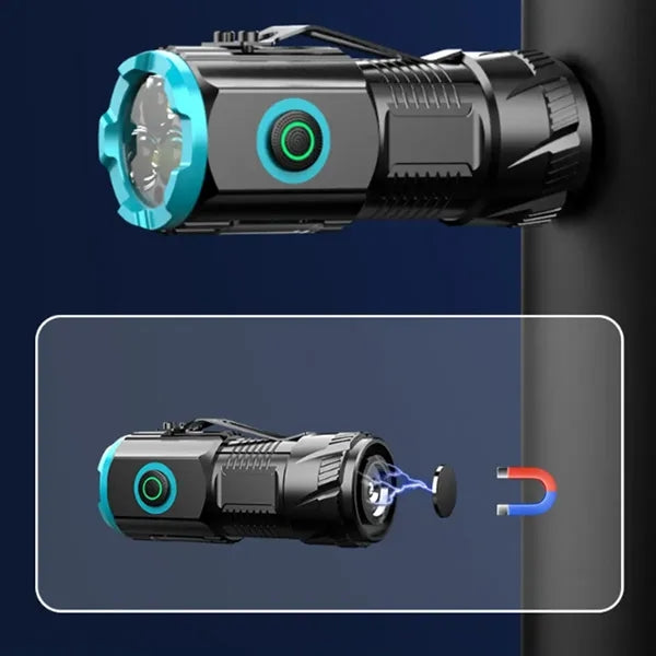 Aluminum LED Flashlight With COB Side Light And Magnet