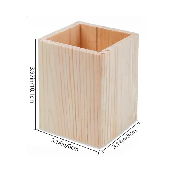 Natural Wooden Pen Holder Desk Organizer