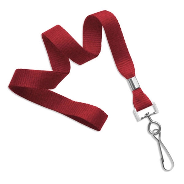 5/8" Blank Non-Breakaway Lanyards w Swivel Hook, Flat Ribbed