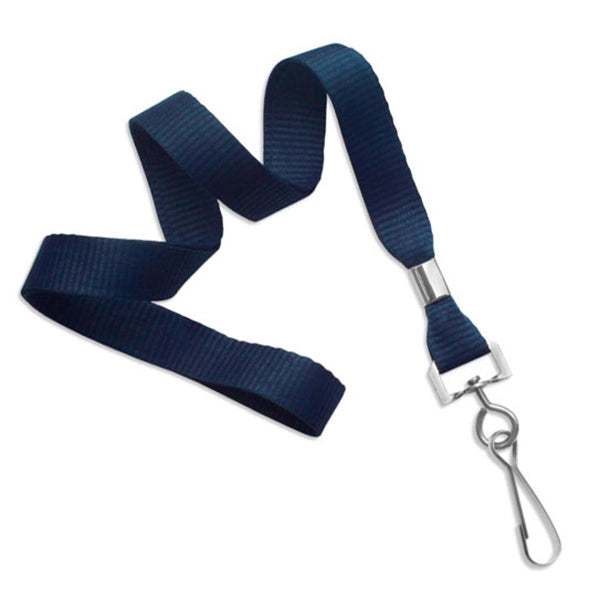 5/8" Blank Non-Breakaway Lanyards w Swivel Hook, Flat Ribbed