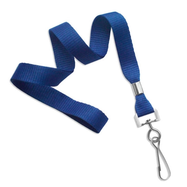 5/8" Blank Non-Breakaway Lanyards w Swivel Hook, Flat Ribbed