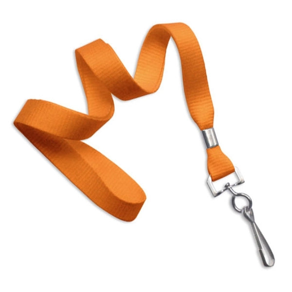 5/8" Blank Non-Breakaway Lanyards w Swivel Hook, Flat Ribbed