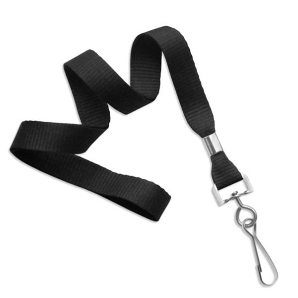 5/8" Blank Non-Breakaway Lanyards w Swivel Hook, Flat Ribbed