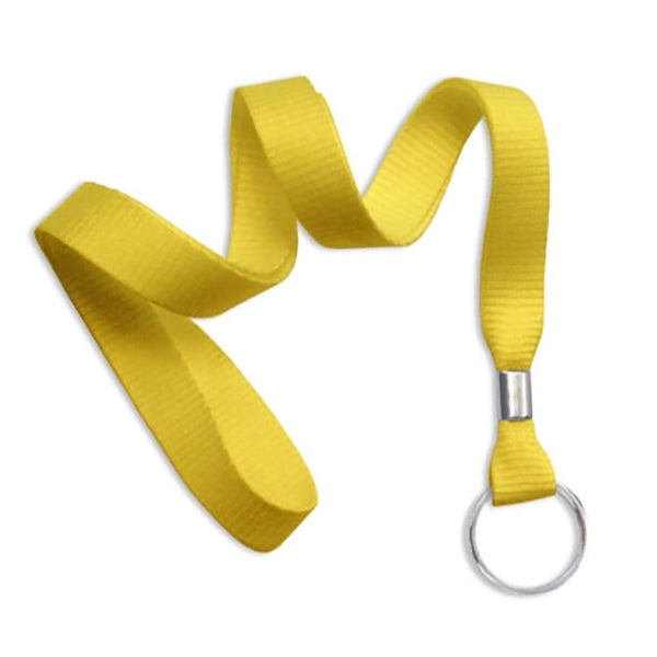 5/8" Blank Non-Breakaway Lanyards w Split Ring, Flat Ribbed