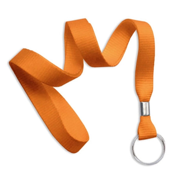 5/8" Blank Non-Breakaway Lanyards w Split Ring, Flat Ribbed