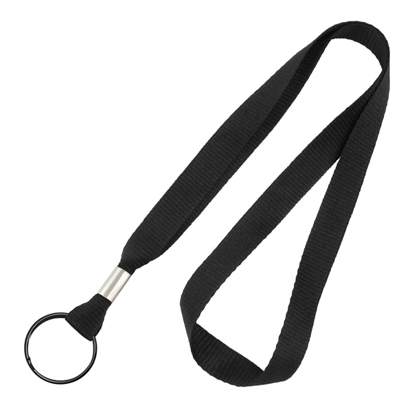 5/8" Blank Non-Breakaway Lanyards w Split Ring, Flat Ribbed