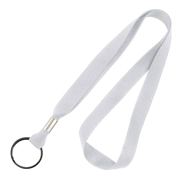5/8" Blank Non-Breakaway Lanyards w Split Ring, Flat Ribbed