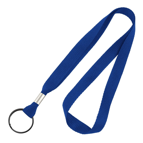 5/8" Blank Non-Breakaway Lanyards w Split Ring, Flat Ribbed