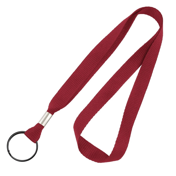5/8" Blank Non-Breakaway Lanyards w Split Ring, Flat Ribbed