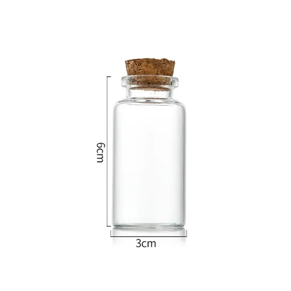 25ml Clear Glass Wish Bottle with Cork Stopper - 30x60mm