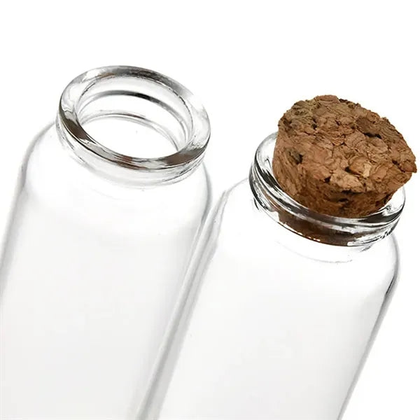 25ml Clear Glass Wish Bottle with Cork Stopper - 30x60mm