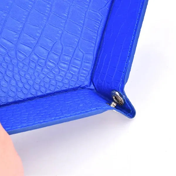 Foldable Hexagonal PU Leather Dice Rolling Tray & Valet