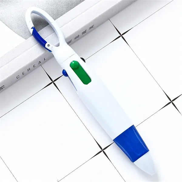 4 Color Shuttle Pen Carabiner Clip Keychain