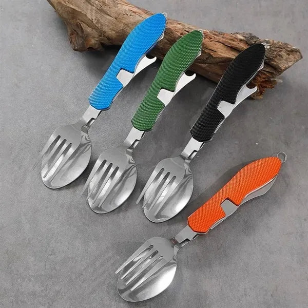 Portable 4-in-1 Camping Eating Utensils Stainless Steel