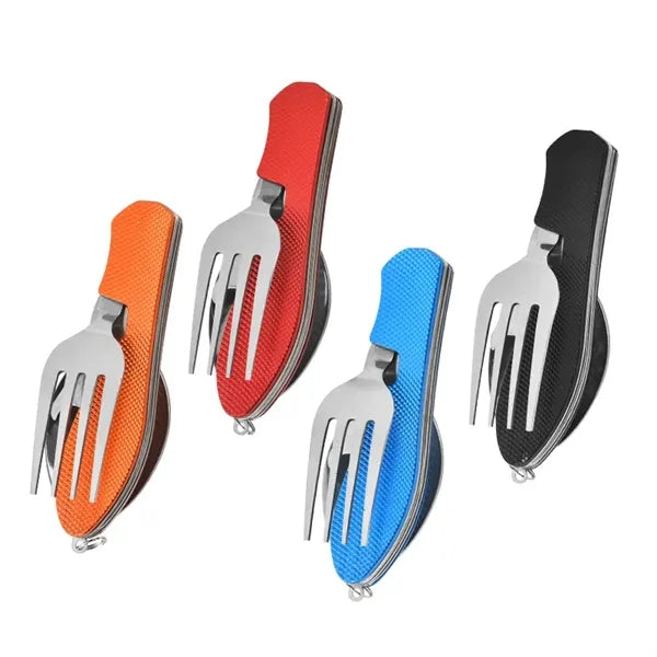 Portable 4-in-1 Camping Eating Utensils Stainless Steel