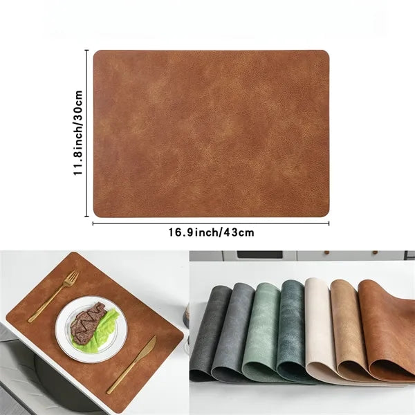 PU Leather Placemat 16.9x11.8 Inch Multiple Colors