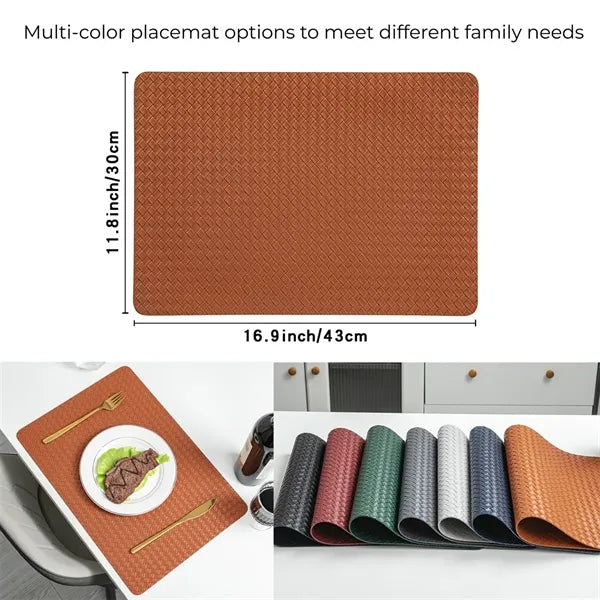 Woven PU Placemat 16.9x11.8 Inch Multiple Colors