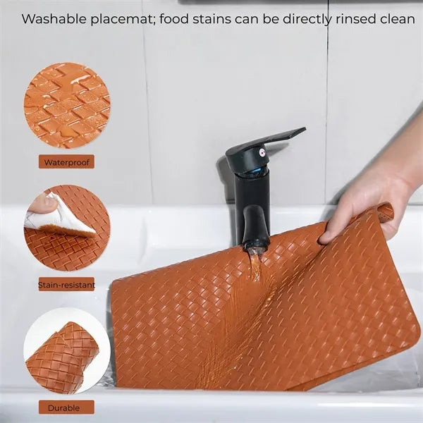 Woven PU Placemat 16.9x11.8 Inch Multiple Colors