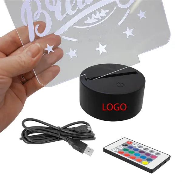 Acrylic Shapes w/LED Base Light w/ remote