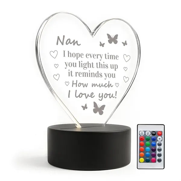 Acrylic Shapes w/LED Base Light w/ remote