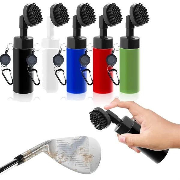 Golf Club Cleaner Brush Spray Portable Carabiner