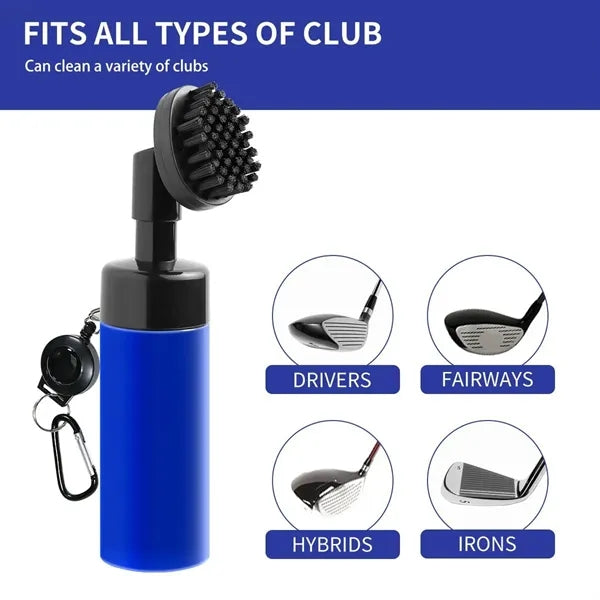 Golf Club Cleaner Brush Spray Portable Carabiner
