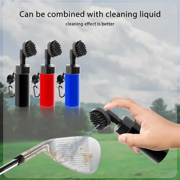 Golf Club Cleaner Brush Spray Portable Carabiner