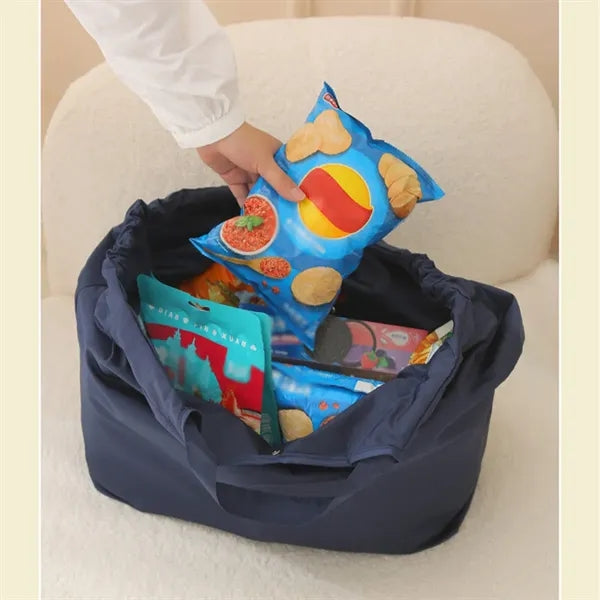 Foldable Lightweight Waterproof Drawstring Shopping Tote Bag