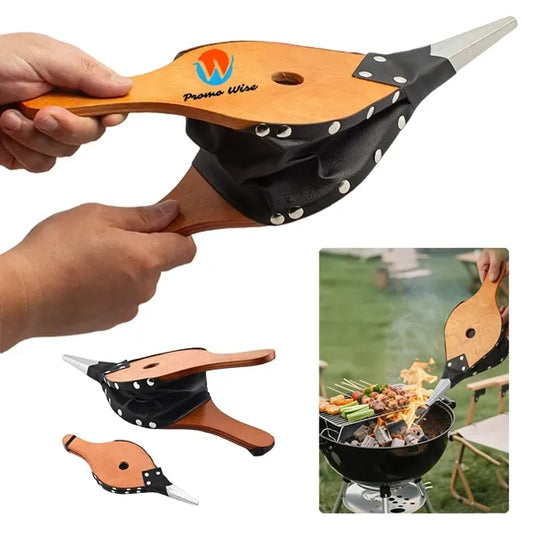 Retro Outdoor Bellows Wooden Barbecue Hand Air Blower