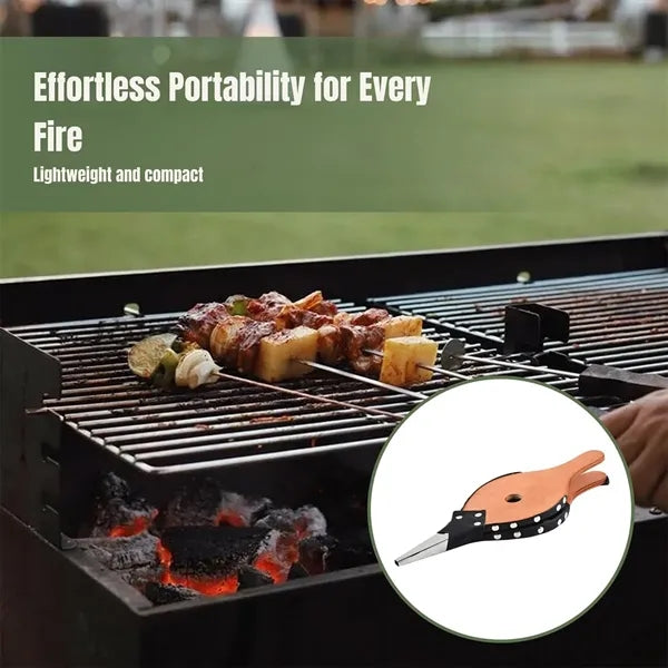 Retro Outdoor Bellows Wooden Barbecue Hand Air Blower