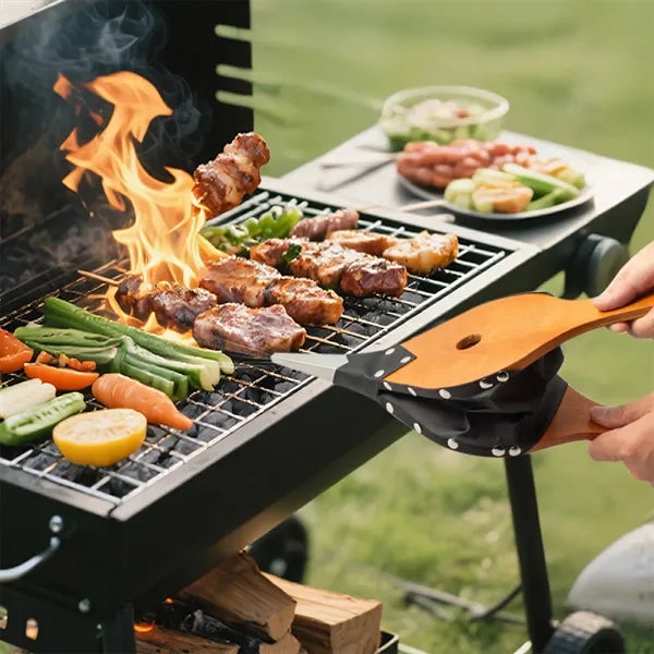Retro Outdoor Bellows Wooden Barbecue Hand Air Blower