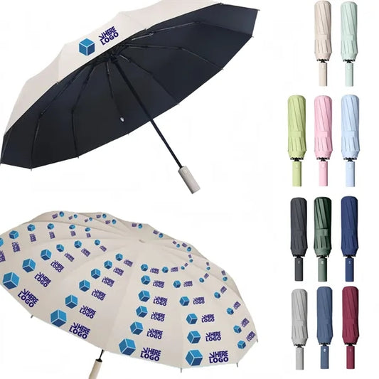 12-Rib Stormproof Auto Oversized Folding Umbrella