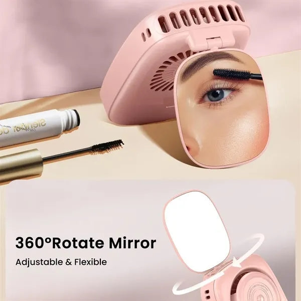 Neck Fan Portable 3 Speed with Mirror Digital Display
