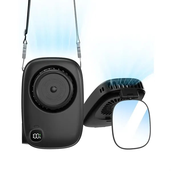 Neck Fan Portable 3 Speed with Mirror Digital Display