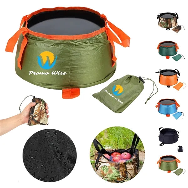 Portable Folding Travel Round Wash Basin with Storage Bag