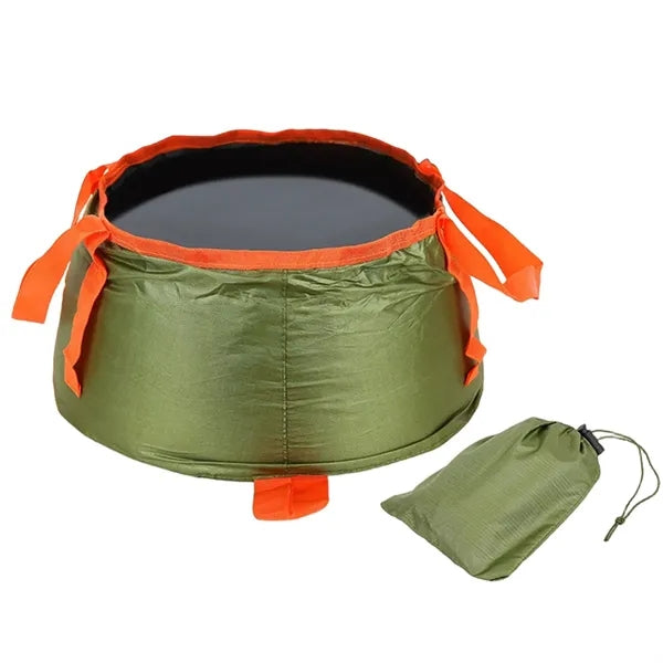 Portable Folding Travel Round Wash Basin with Storage Bag
