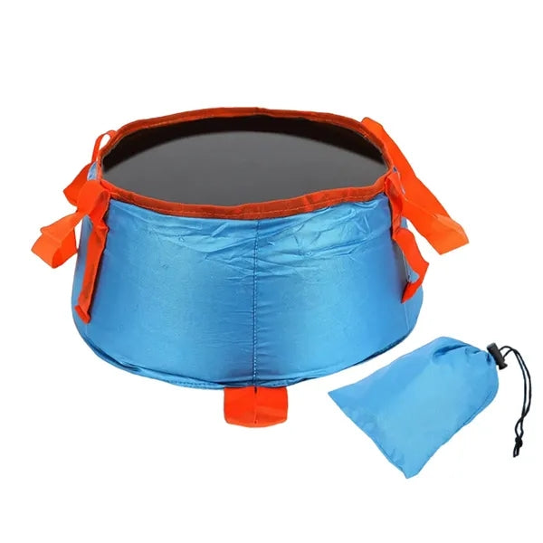 Portable Folding Travel Round Wash Basin with Storage Bag