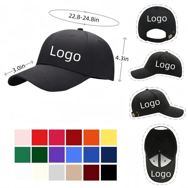 Unisex 100% Cotton Adjustable Classic Baseball Cap