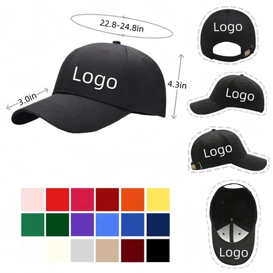 Unisex 100% Cotton Adjustable Classic Baseball Cap