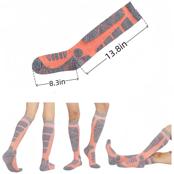 Thermal Knee High Winter Sports Socks for Hiking Skiing