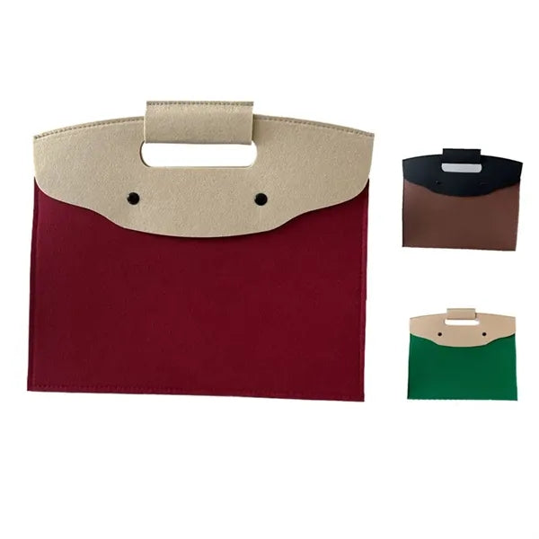 Color - Blocked Studded Felt Handbag