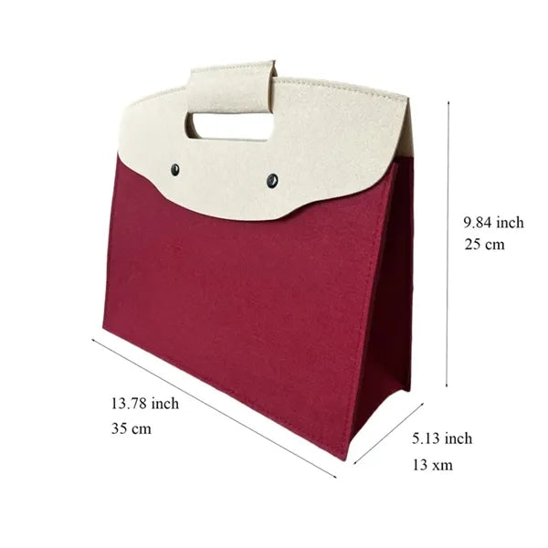 Color - Blocked Studded Felt Handbag
