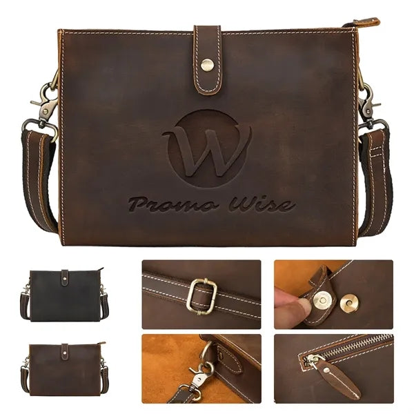 Retro Crazy Horse Leather Casual Clutch Shoulder Bag