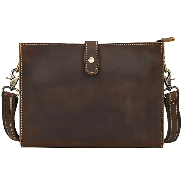 Retro Crazy Horse Leather Casual Clutch Shoulder Bag