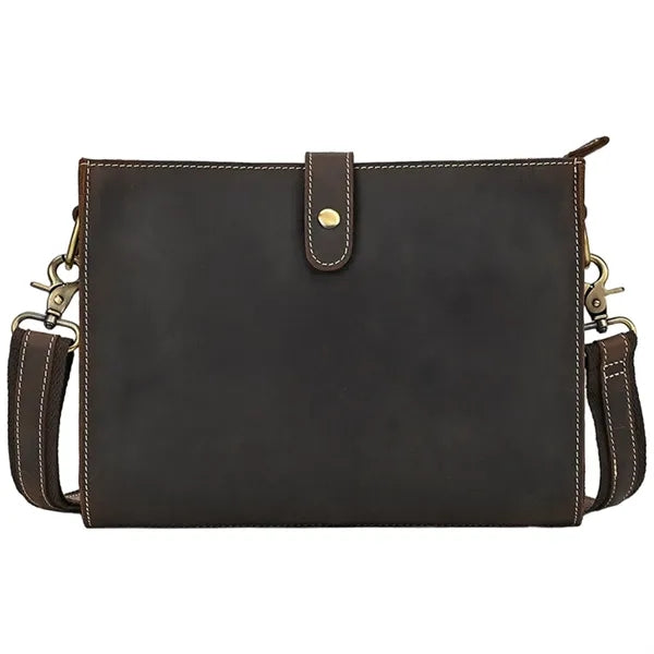 Retro Crazy Horse Leather Casual Clutch Shoulder Bag
