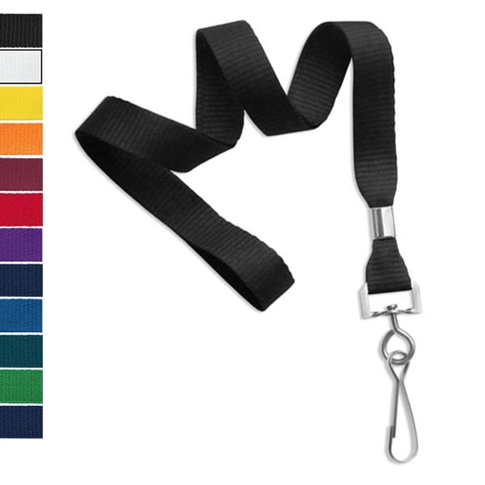 5/8" Blank Non-Breakaway Lanyards w Swivel Hook, Flat Ribbed